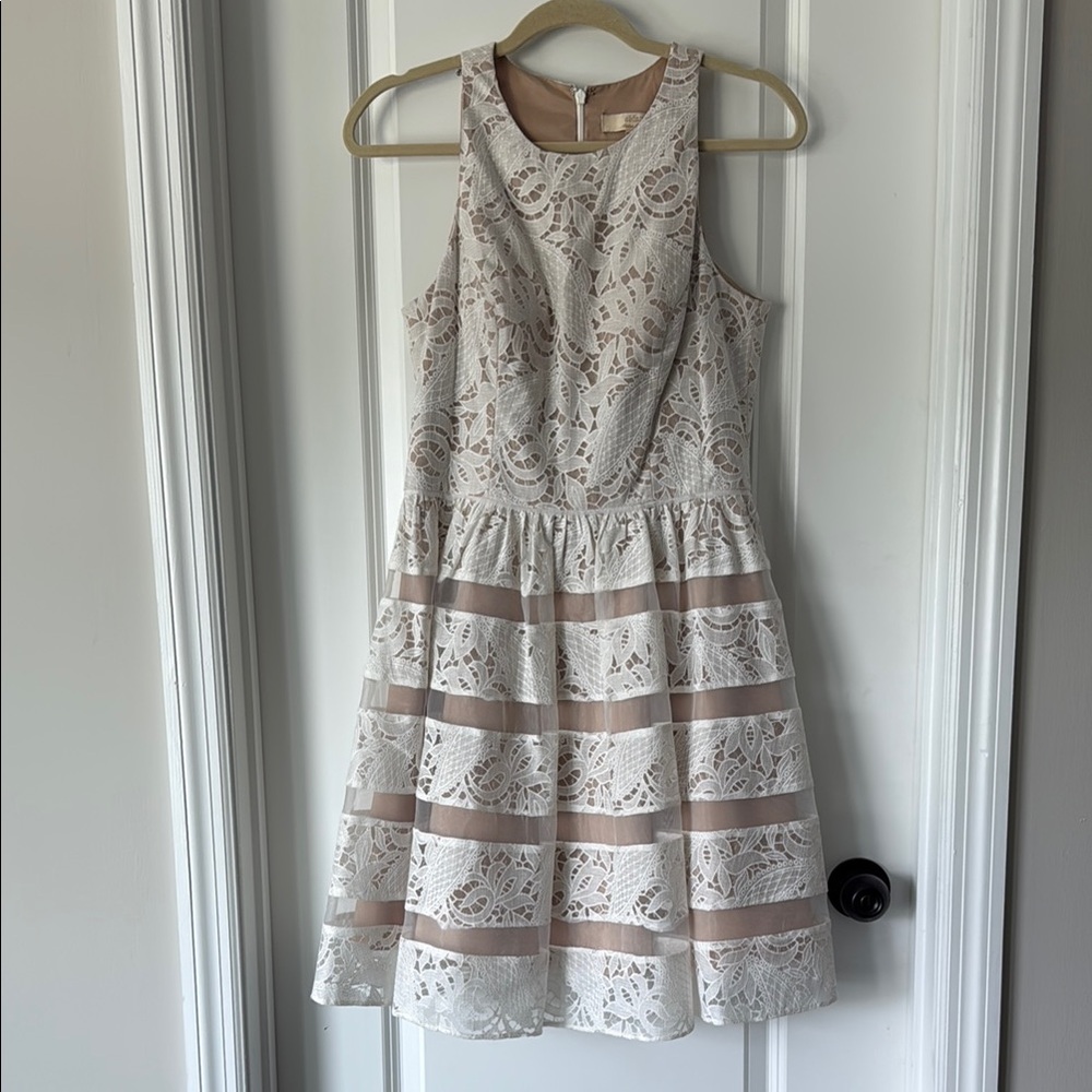 Aiden Cream and White Lace Tiered Dress